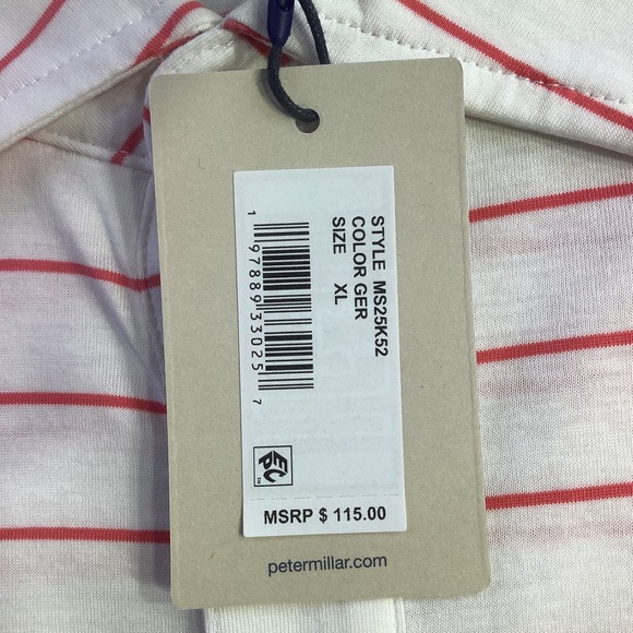 Peter Millar Crown Pima Cotton Golf Polo Striped Polo Shirt Mens Size XL NWT - Picture 6 of 13